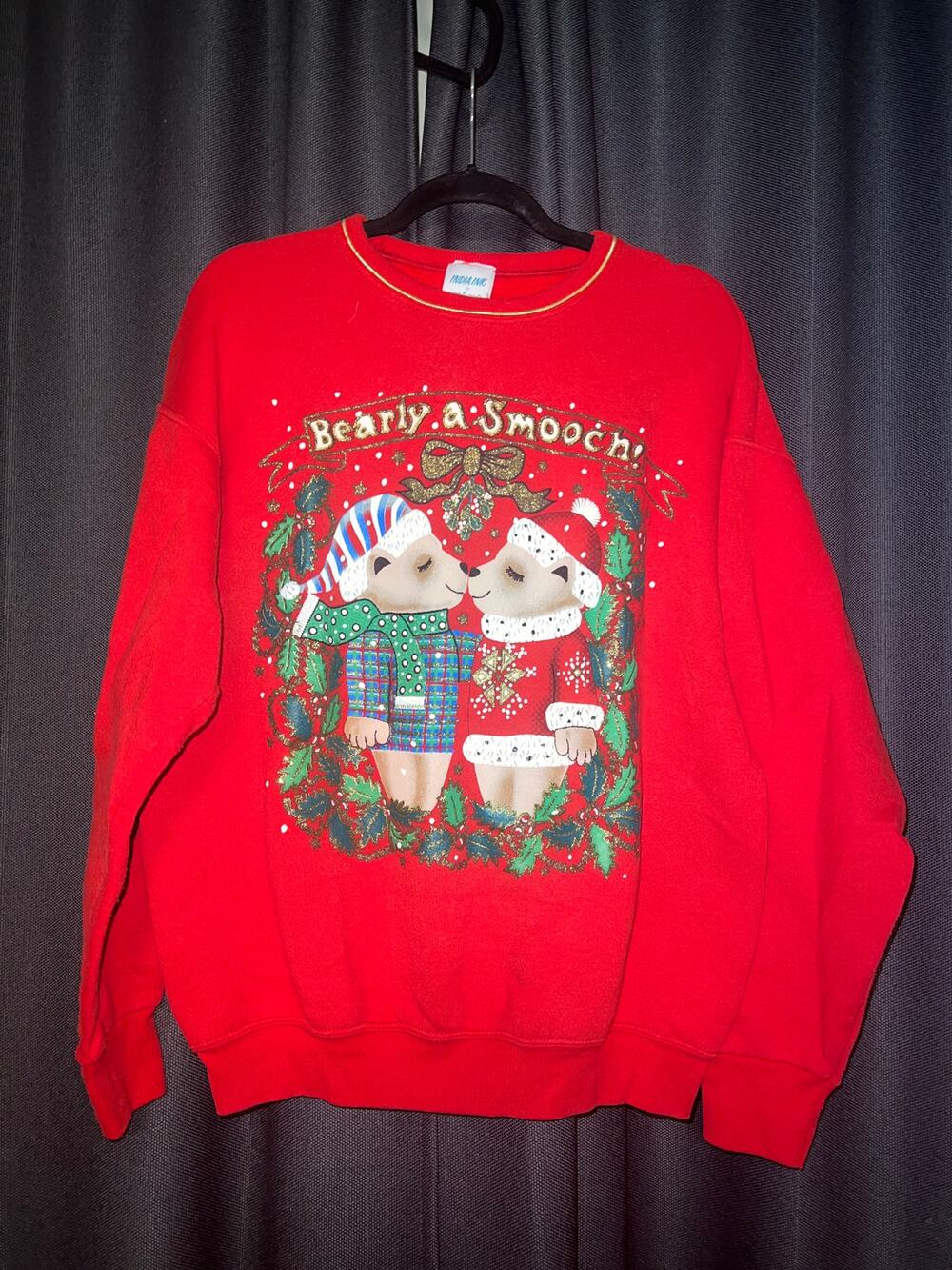 Ugly Christmas Sweater Xmas Sweatshirt Crewneck Size Medium Bears